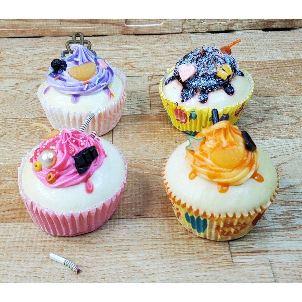 Foam Fake Cupcakes Set of 4 Pretend Play Display Realistic